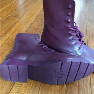 Stuart Weitzman McKenzee Leather Combat Boots